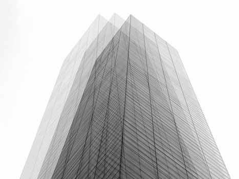 A monochrome abstract view of a modern building in Dhaka, Bangladesh.