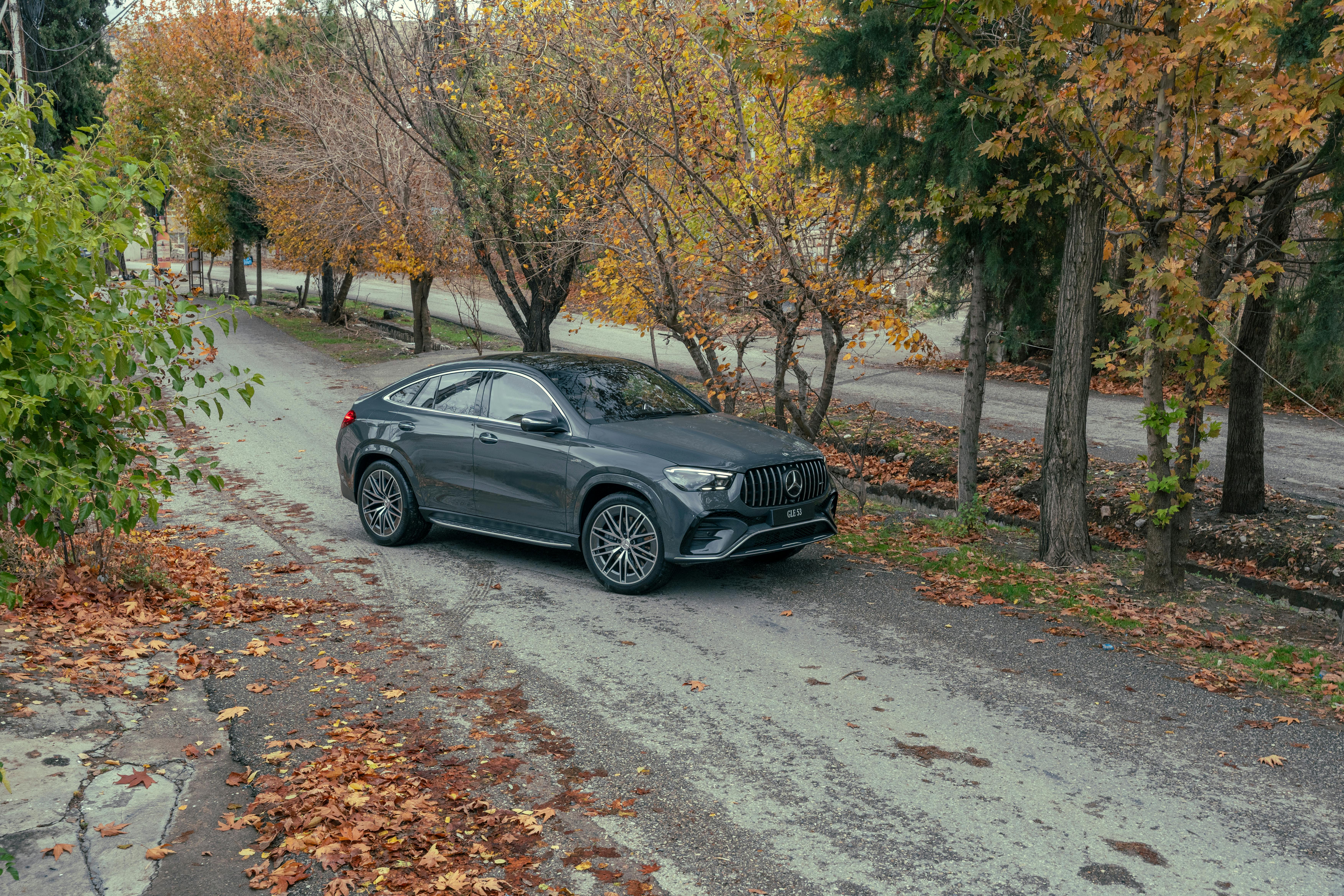 Luxury Car On Scenic Autumn Road
