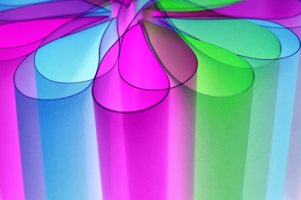 vibrant abstract image of colorful light ribbons in a playful and dyna