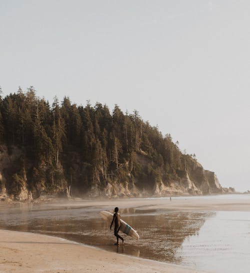 A surfer analyzing the ocean waves, metaphor for strategic planning before betting.
