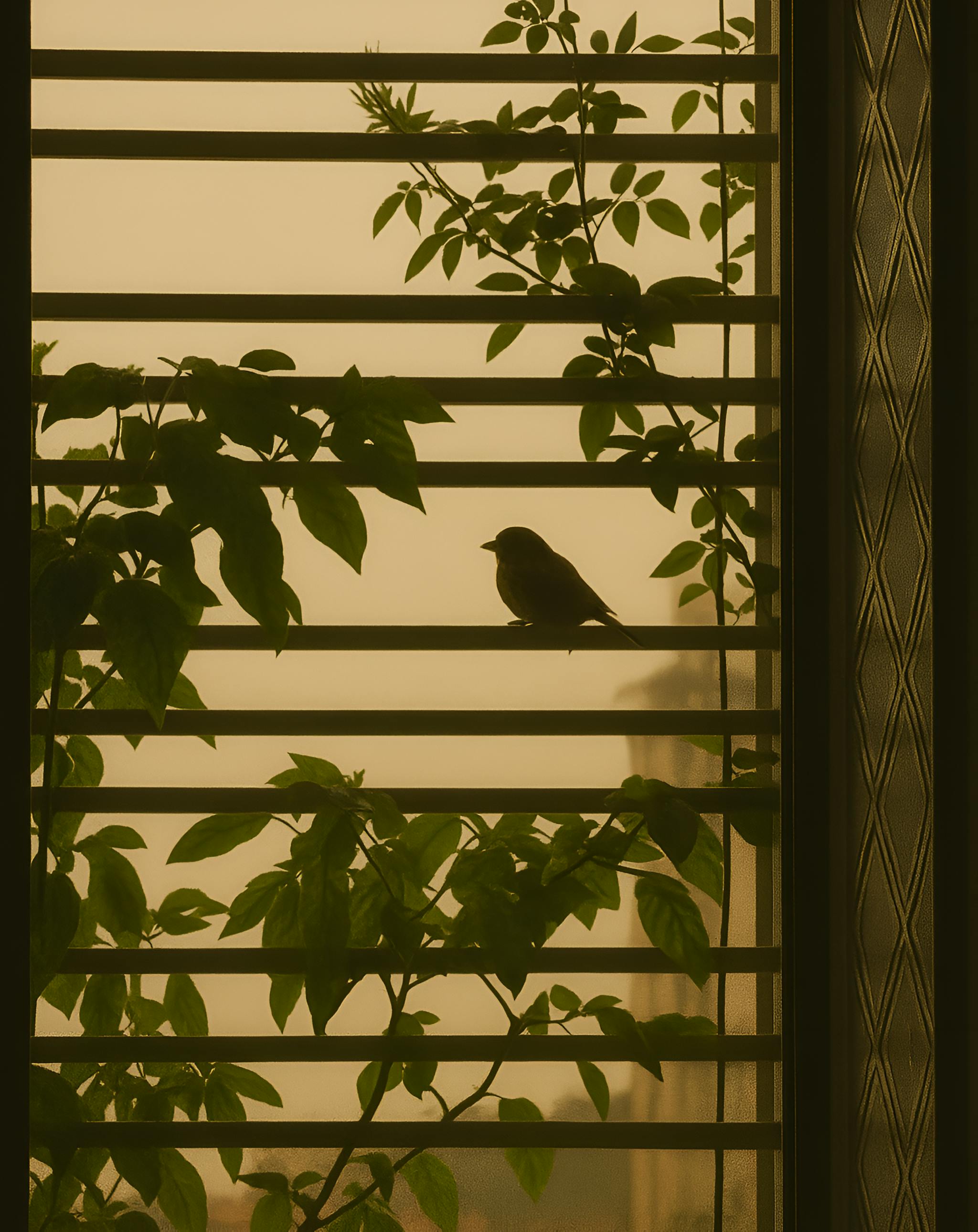 Golden hour feels with a feathered guest.