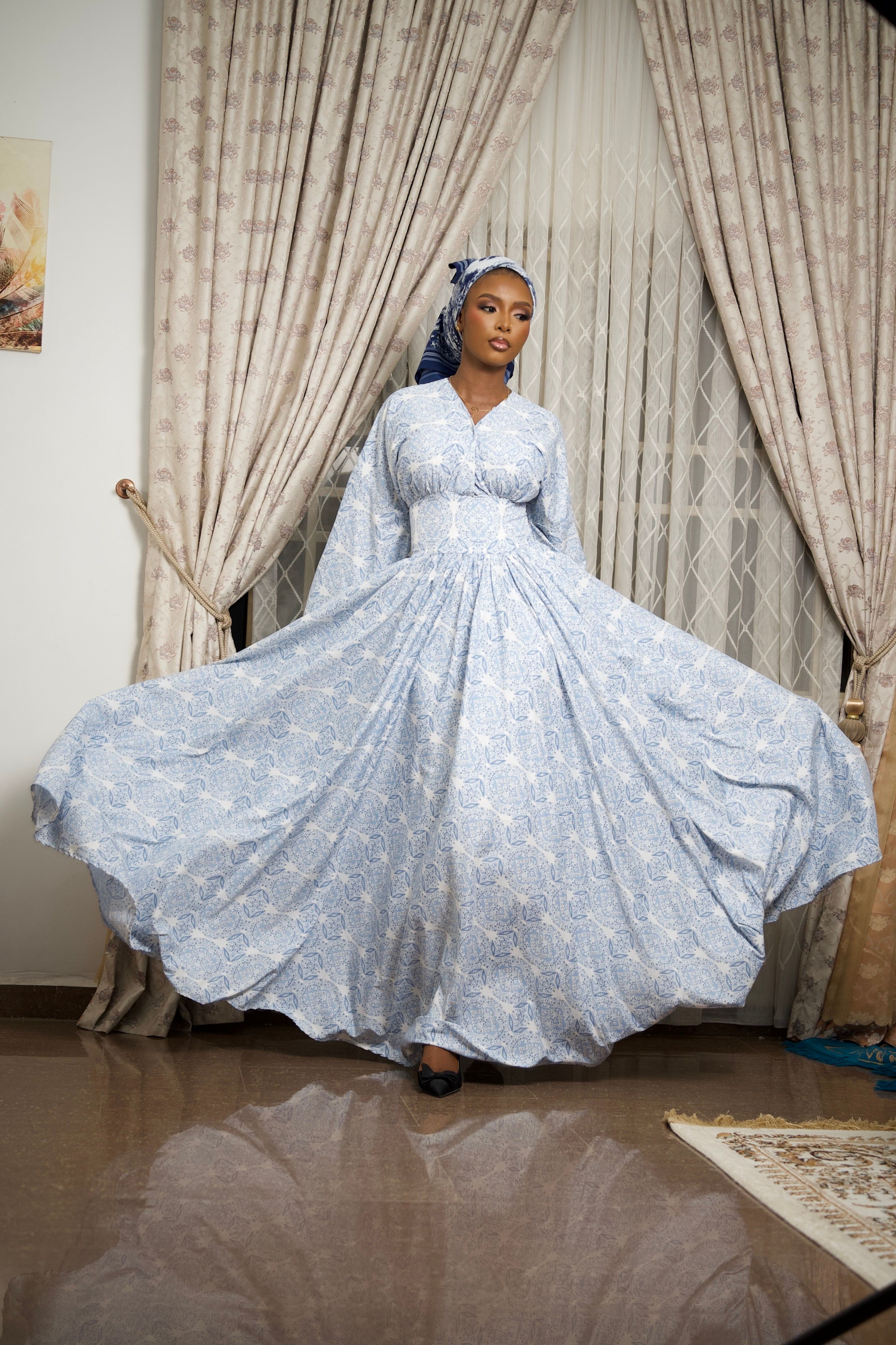 wedding guest dresses navy blue Ever-Pretty Flutter Sleeve Ruched Waist High-Low Chiffon With Sleev