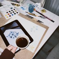 Watercolour studio desk by mrvphoto on Pexels