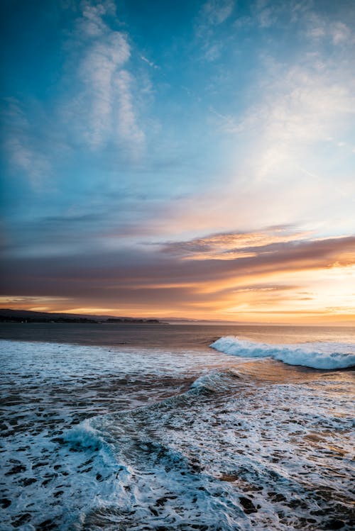 Foam from Waves on Sea Shore