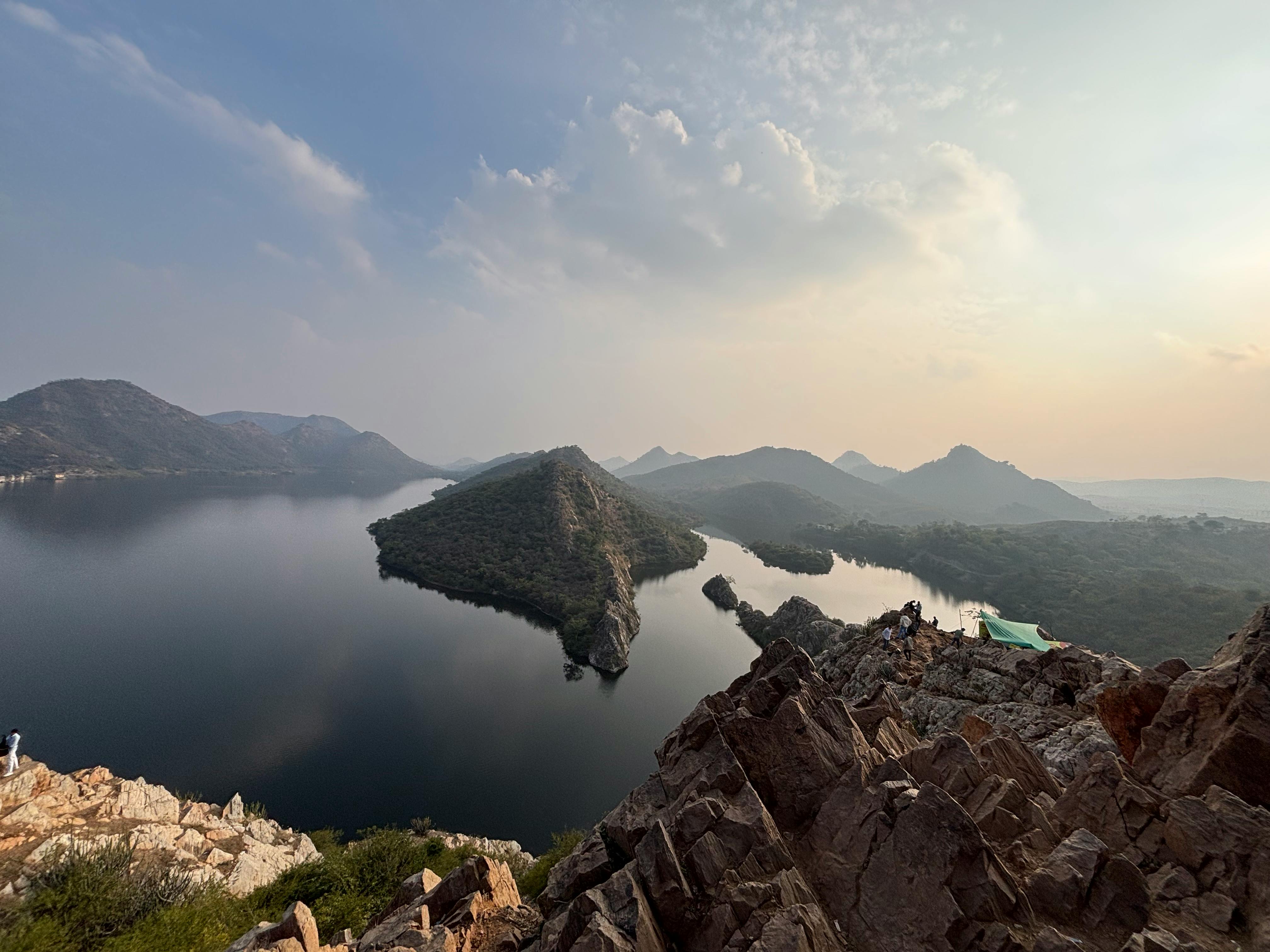 Scenic view of Badi Lake from a hilltop in Udaipur