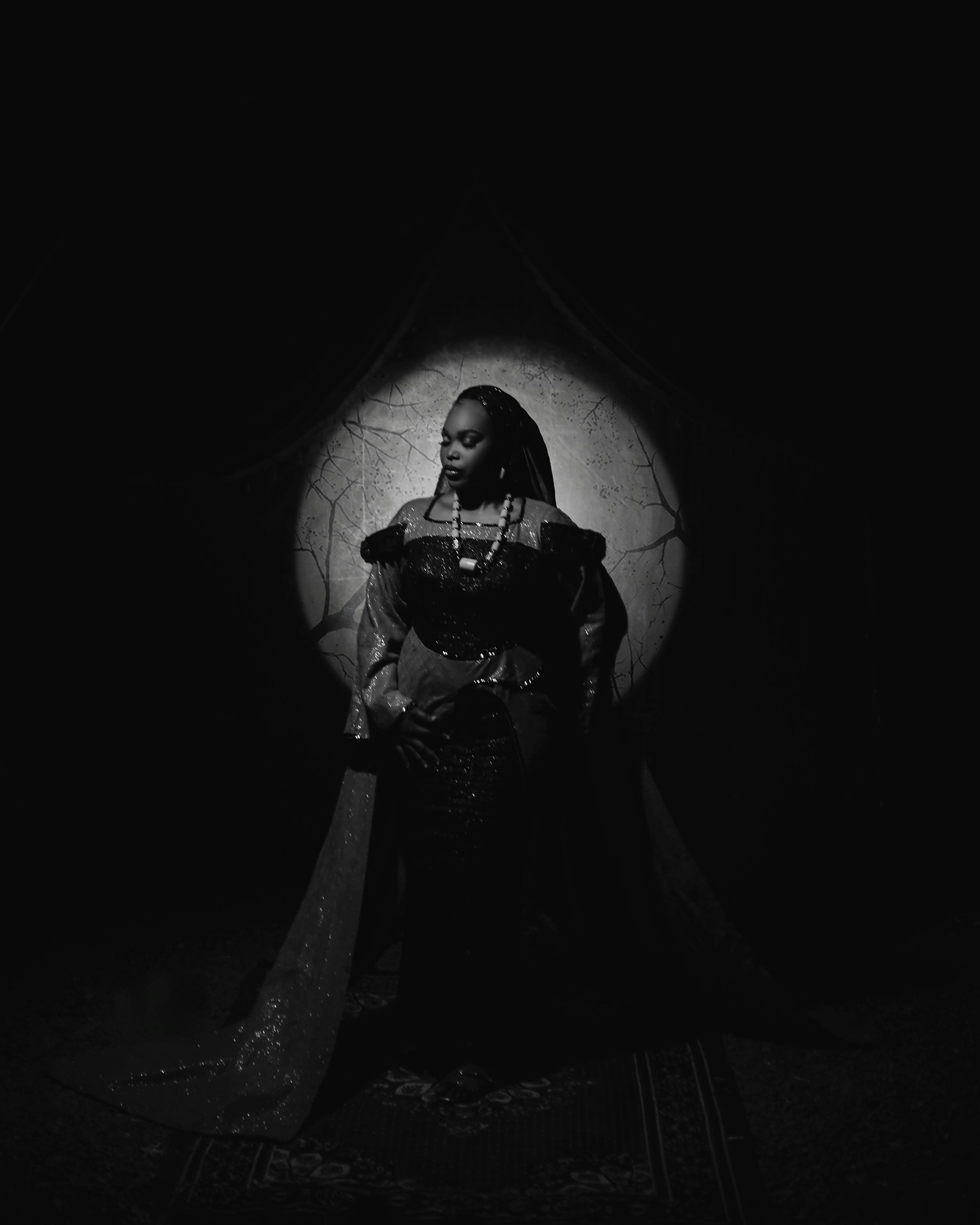 Gratis Mujer Africana Con Atuendo Tradicional Capturada Con Una Dramática Iluminación De Estudio 🖤📸 Foto de stock