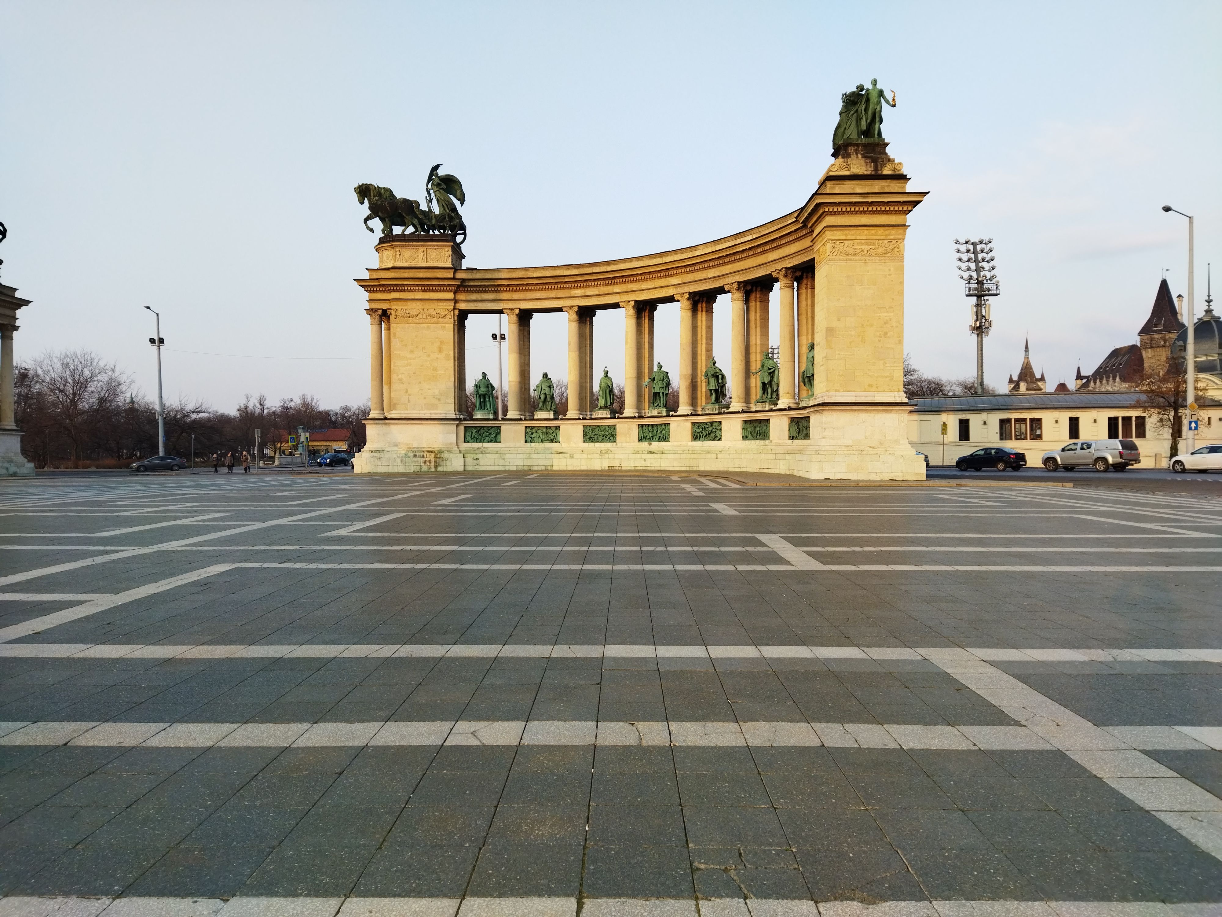 empty public square dusk