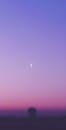 Crescent Moon in a Purple Sky