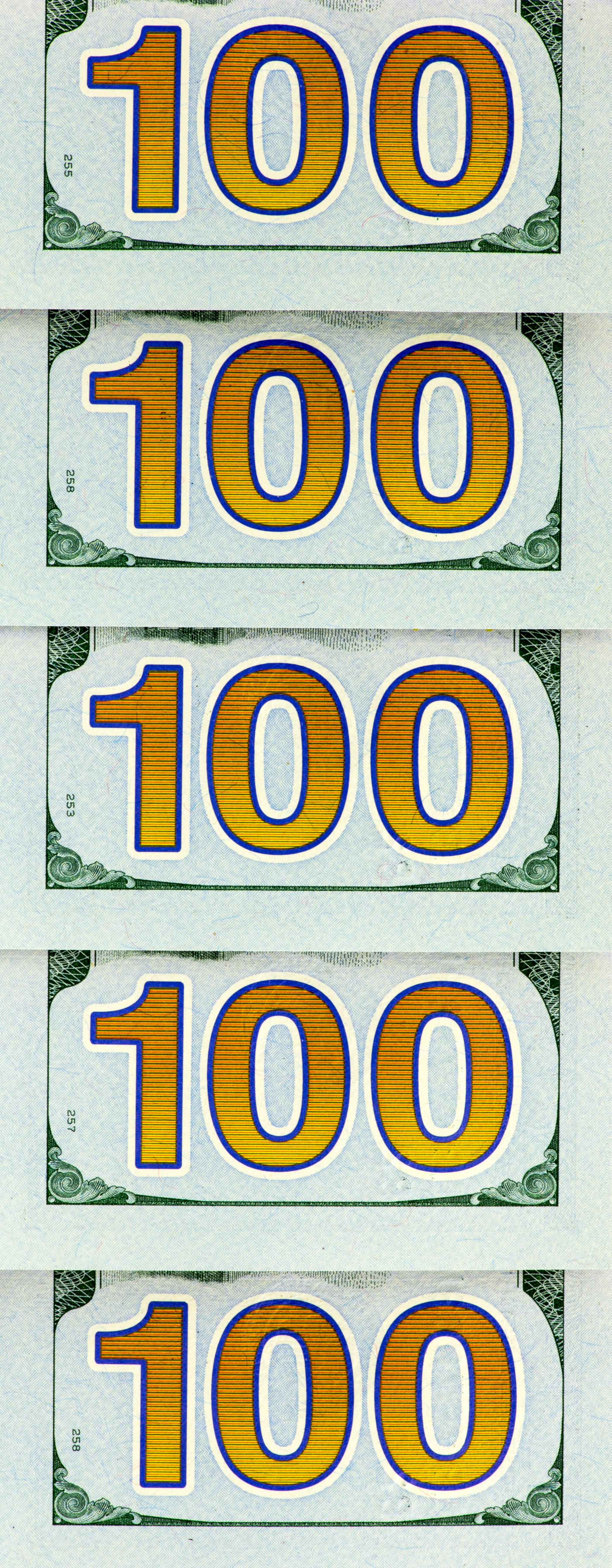 Gratis Bildet viser en vertikal stabel med tallet 100 med fet typografi og farger. Arkivbilde