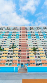 Vibrant and iconic architecture of Choi Hung Estate, capturing the lively essence of Hong Kong.