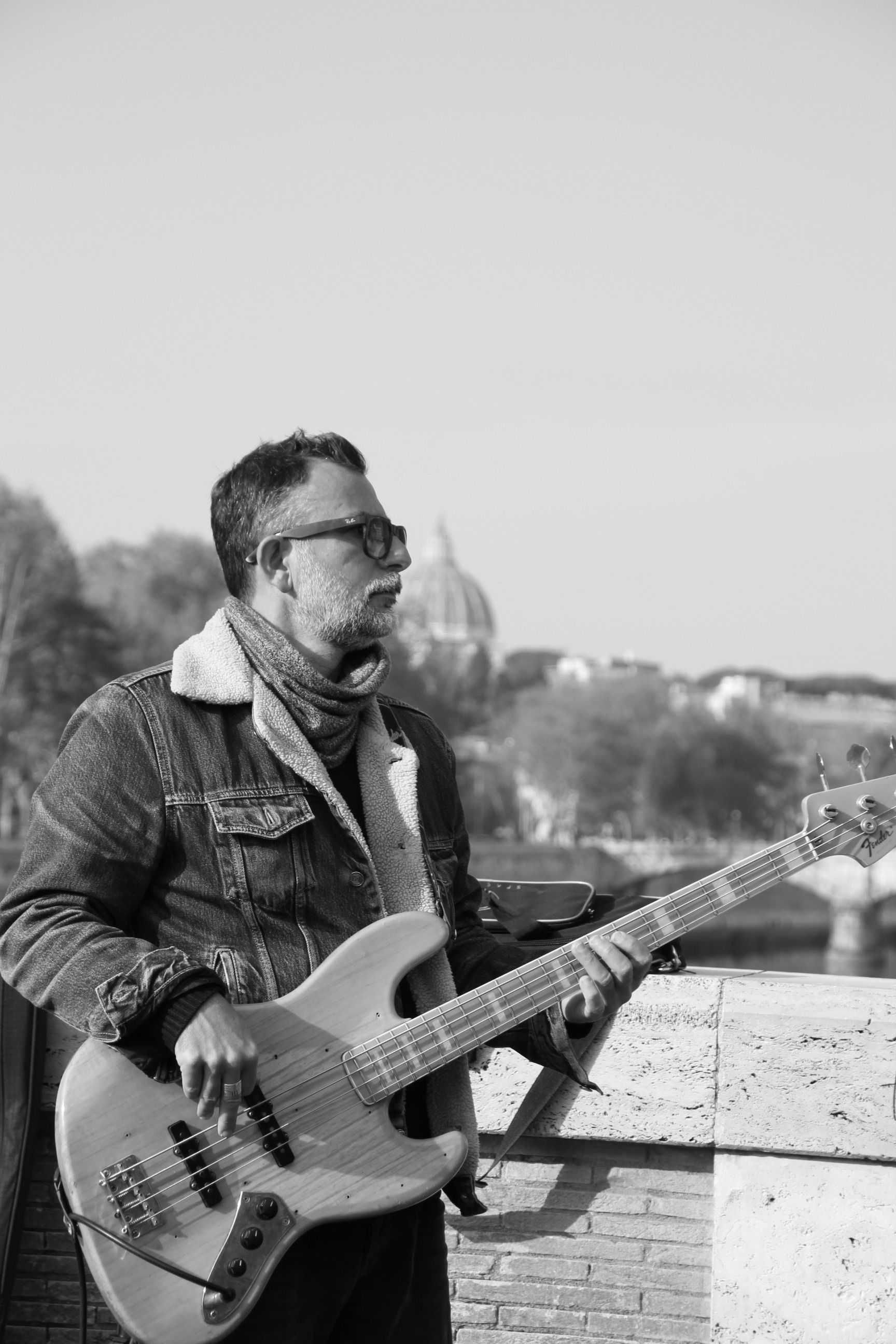 Black and White Street Portrait of Musician · Free Stock Photo