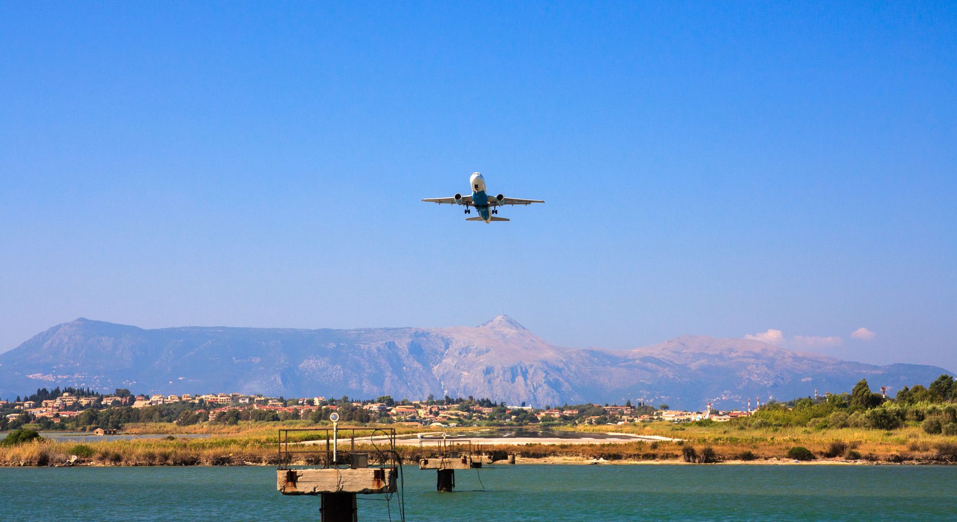 Olympic Air aircraft at Greek island airport