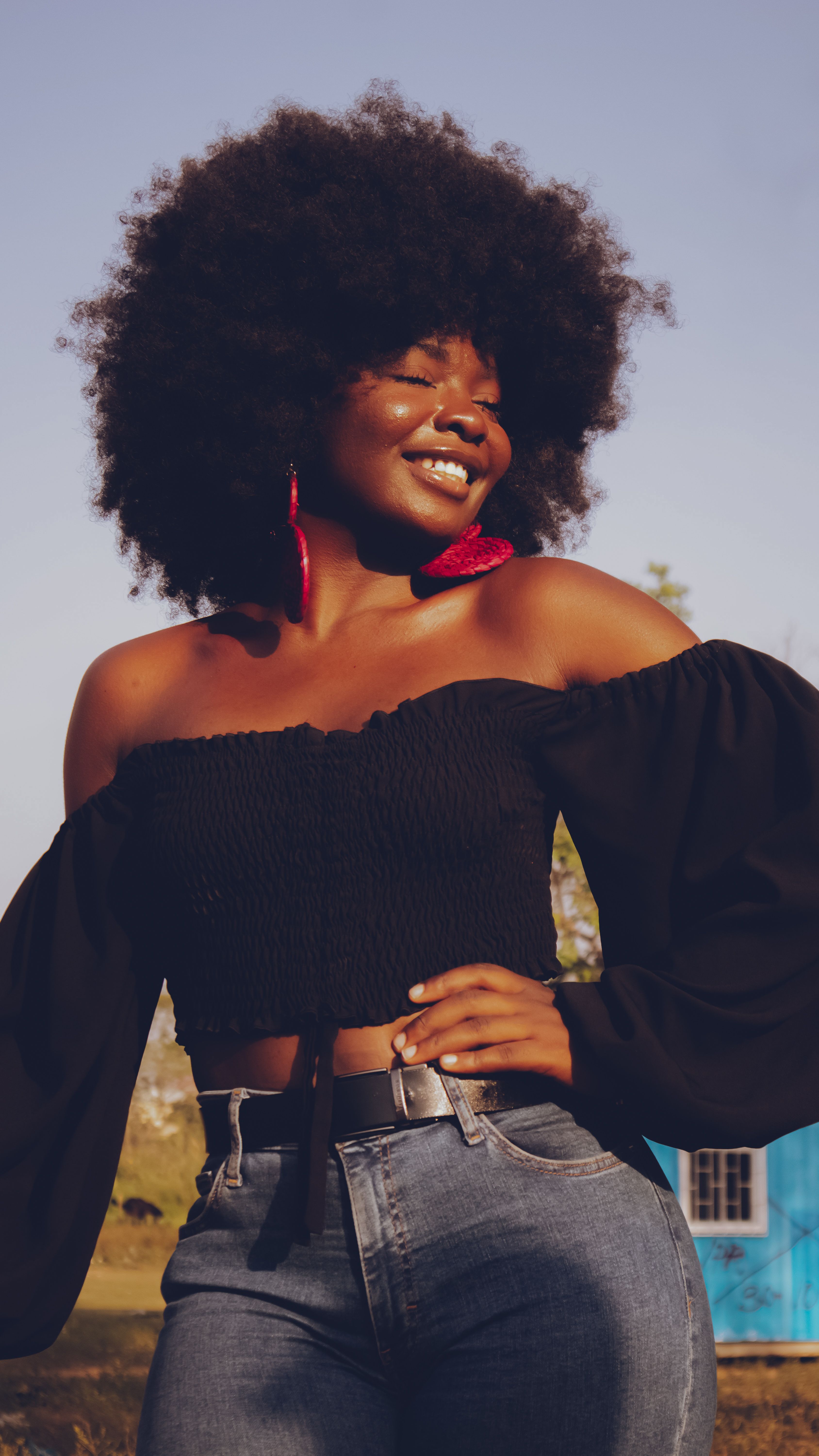 Smiling Woman in Casual Outfit Outdoors · Free Stock Photo