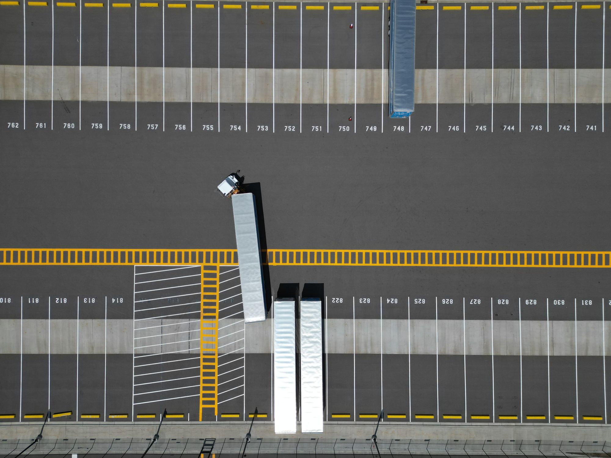 Aerial view of a fleet yard