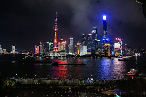 Free Oriental Tower at Night Stock Photo