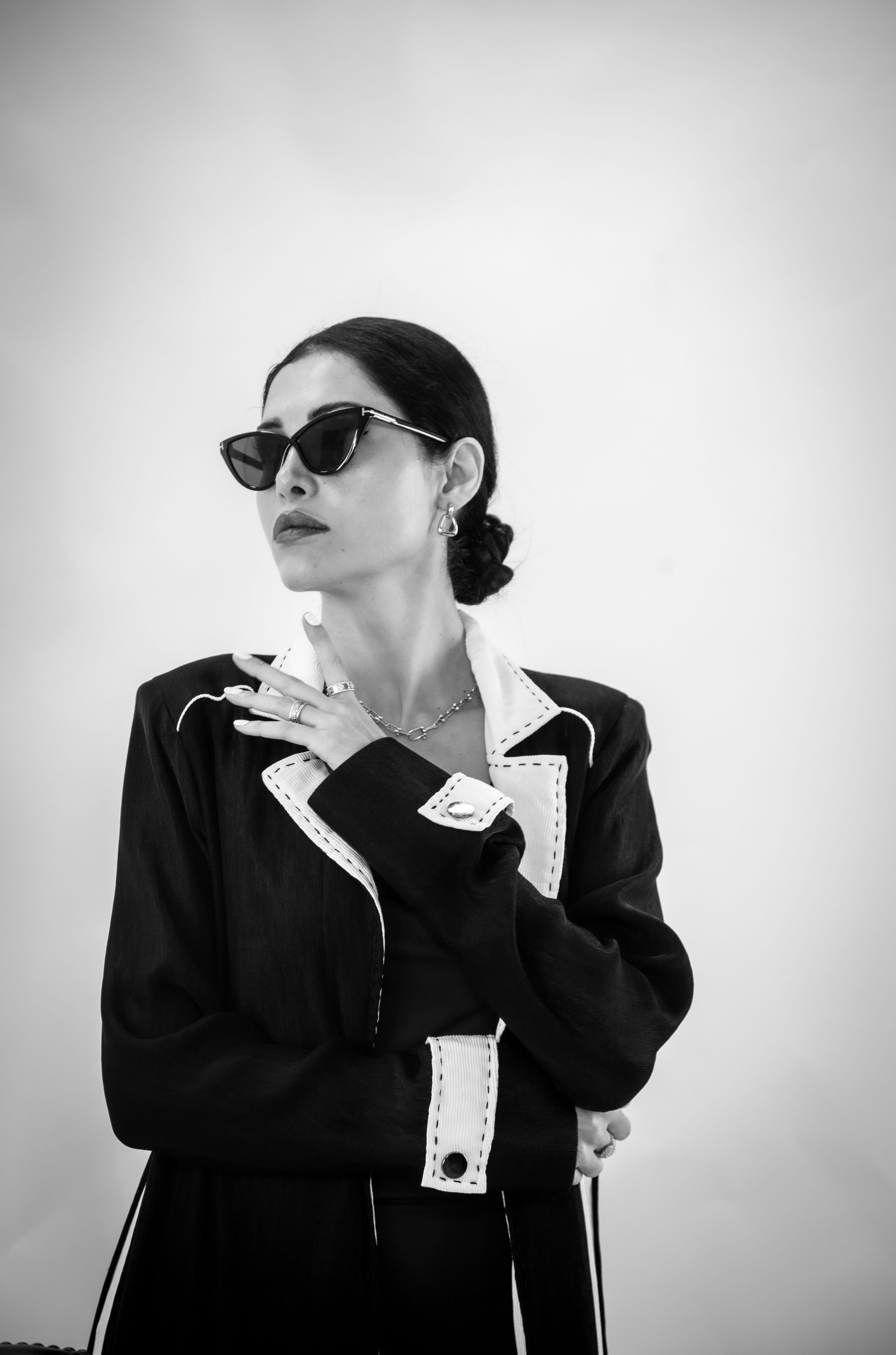 Elegant Woman in Black and White Fashion Portrait · Free Stock Photo