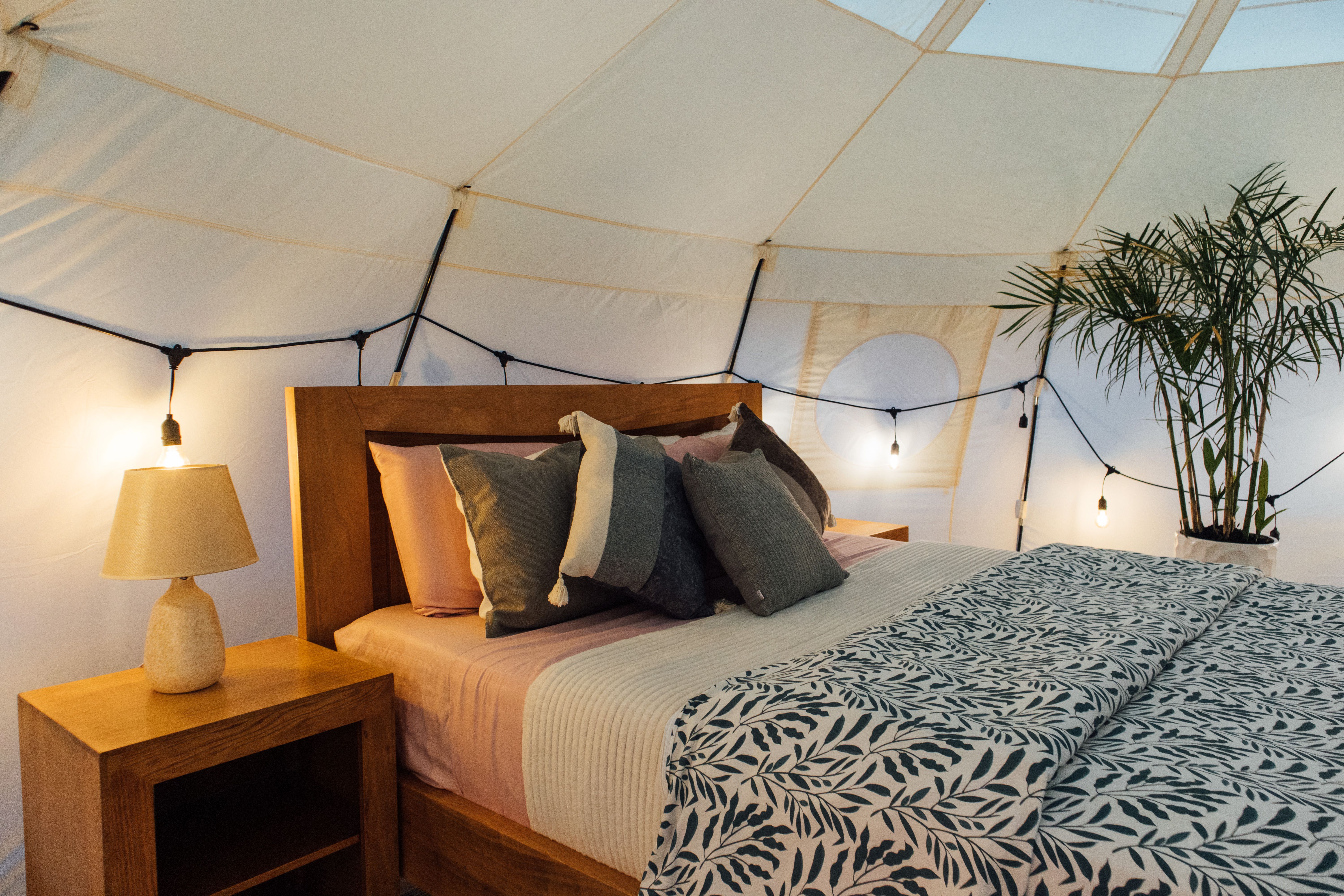 Cozy Bedroom Interior in Glamping Tent · Free Stock Photo