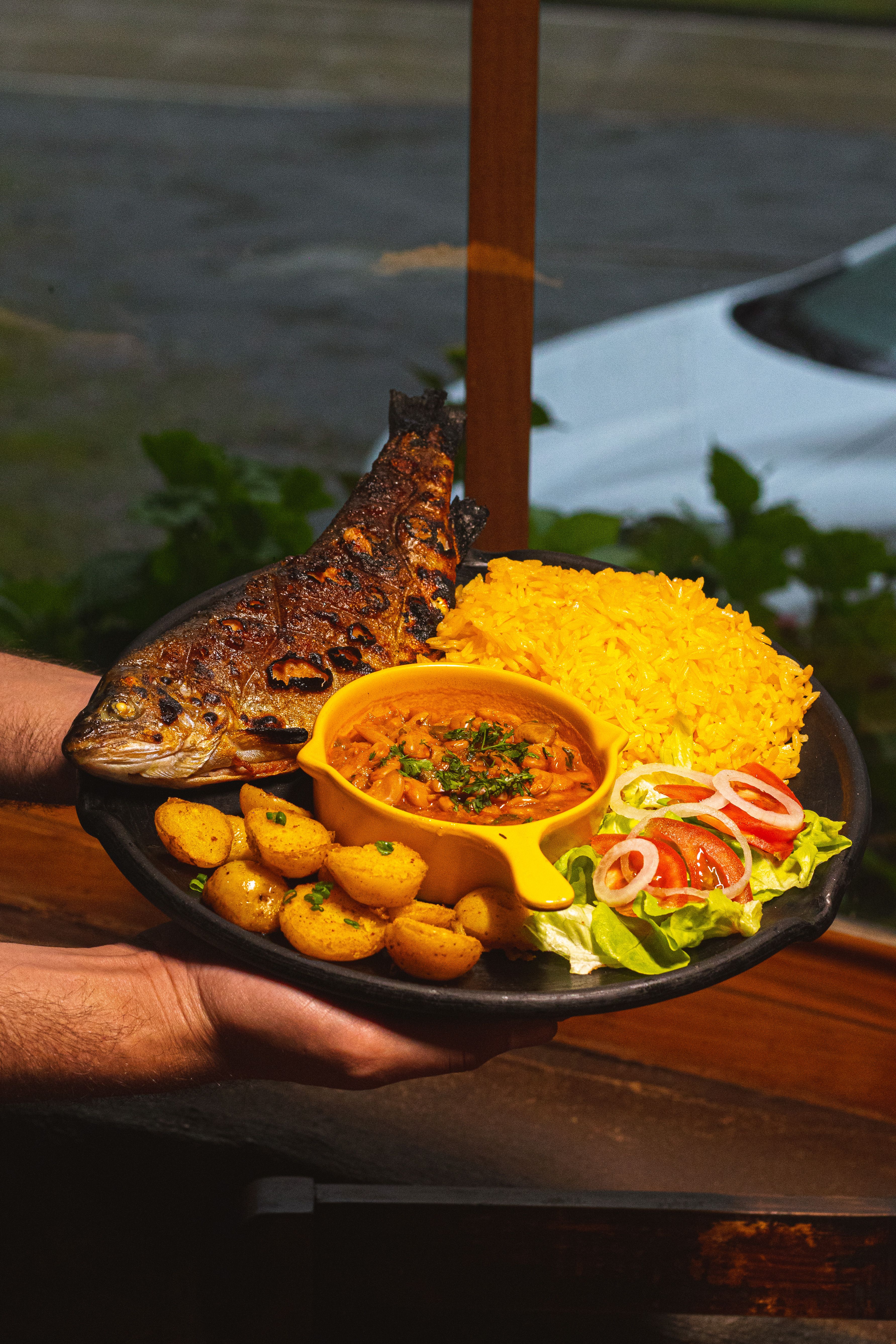 Delicious Ecuadorian Seafood Platter with Rice · Free Stock Photo