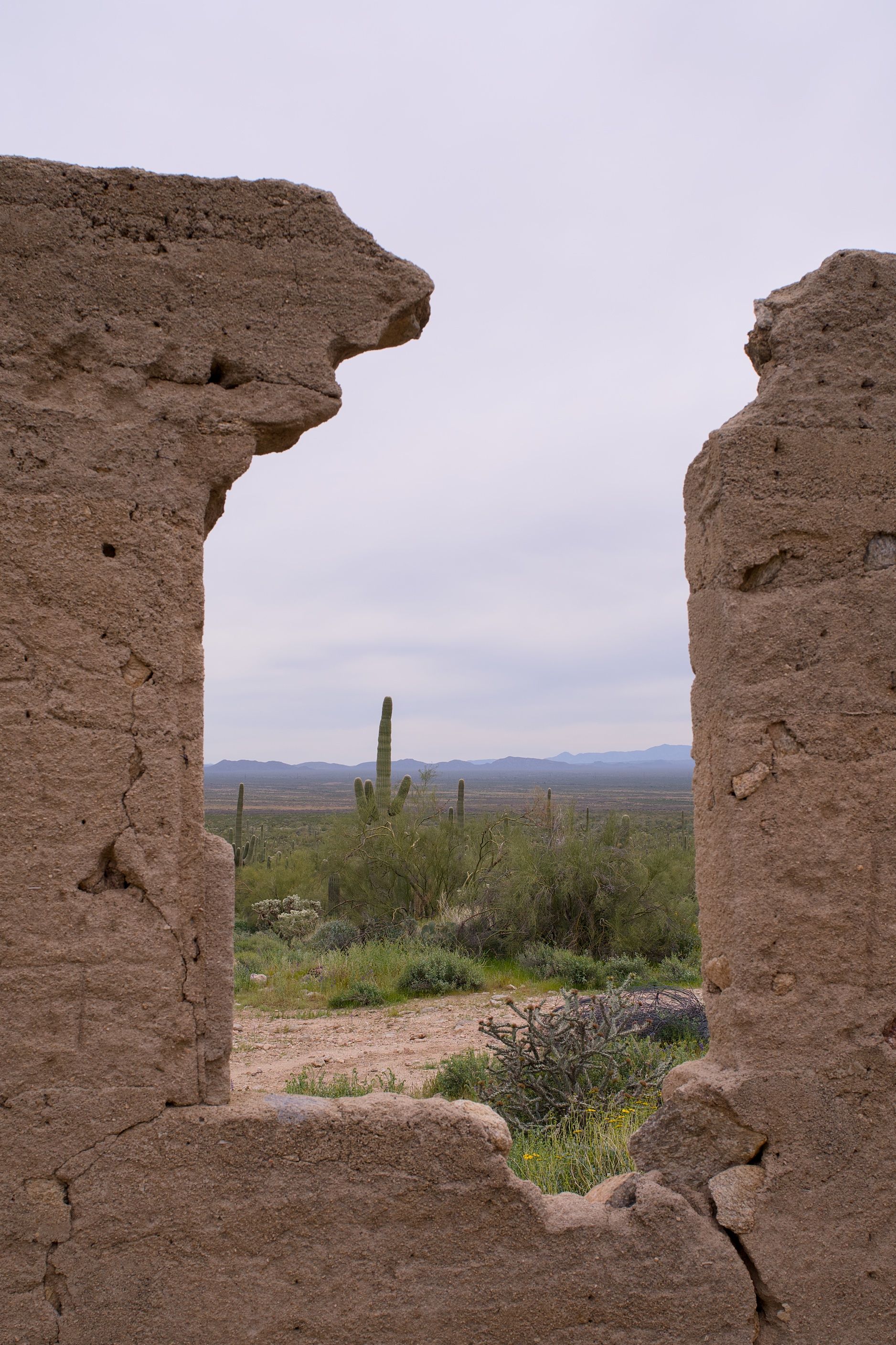 Rustic Desert Landscape Through Crumbling Wall · Free Stock Photo