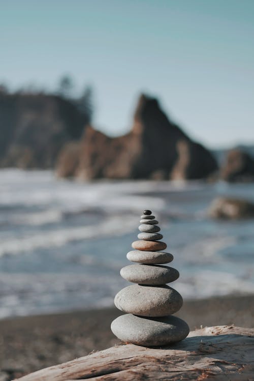 平衡岩的選擇性聚焦攝影