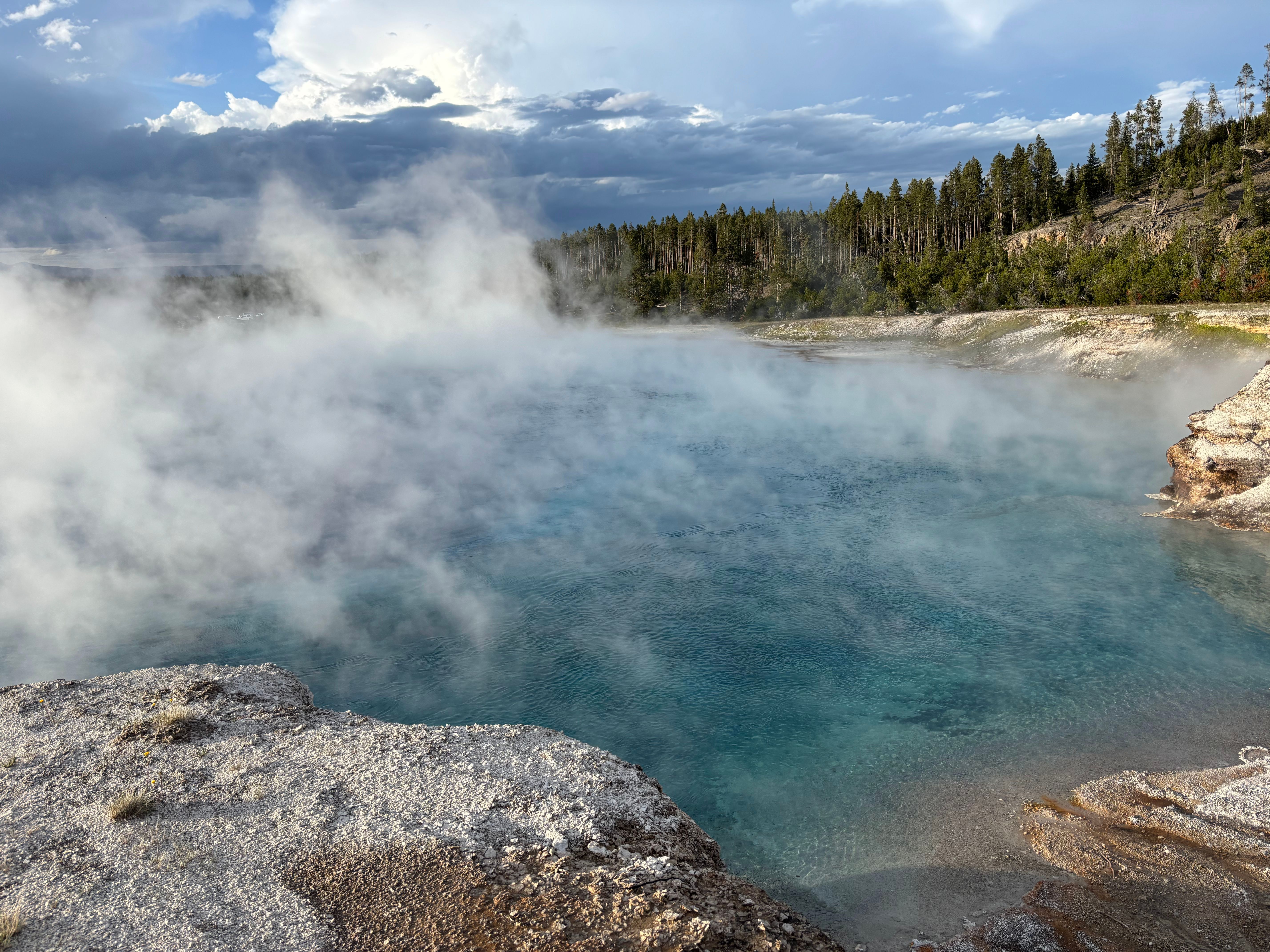 Steamy Hot Spring in Yellowstone National Park · Free Stock Photo