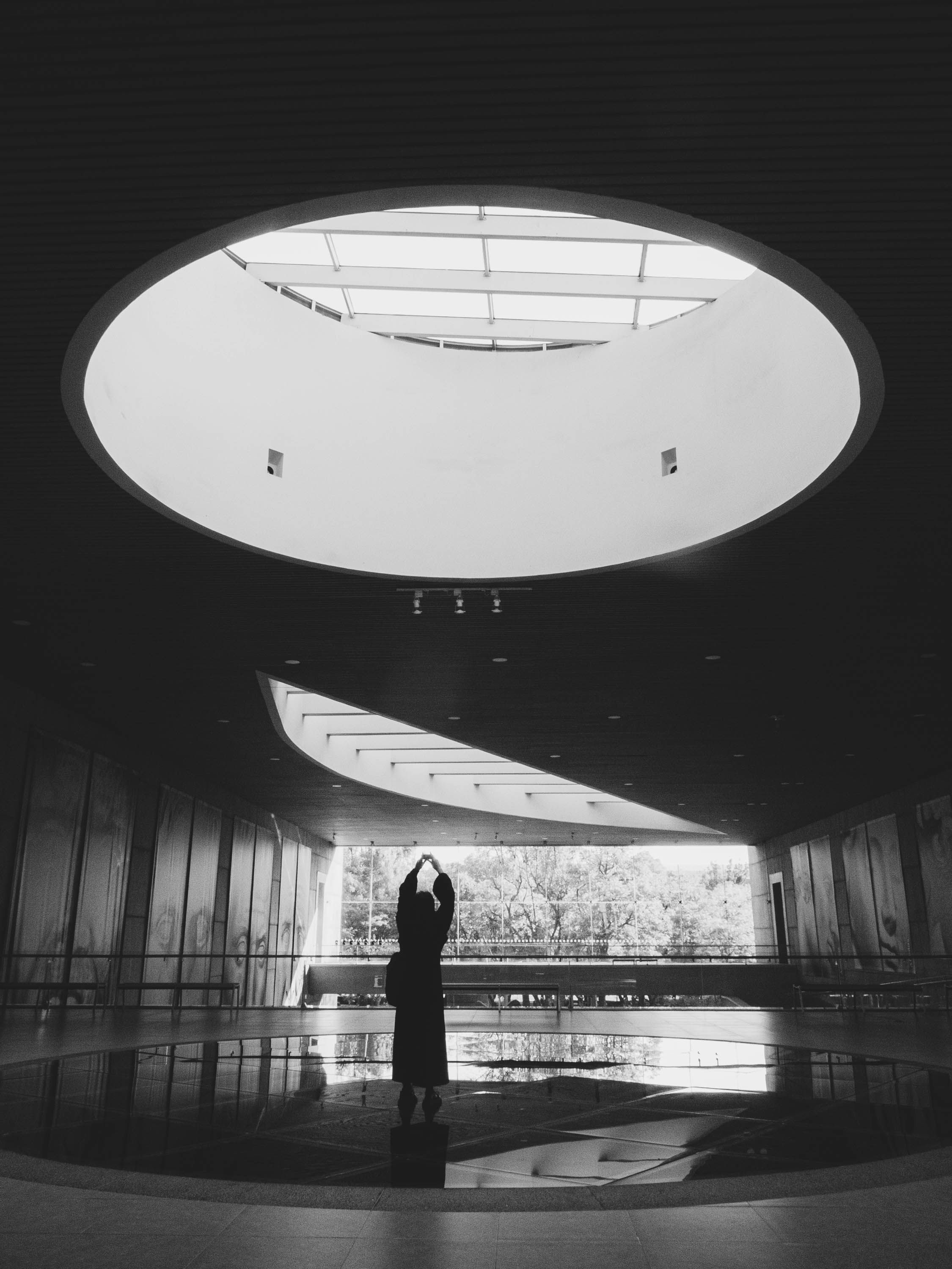 Silhouette in Modern Architectural Interior · Free Stock Photo
