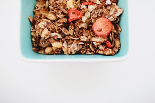 Close-Up Photo of Granola in Bowl