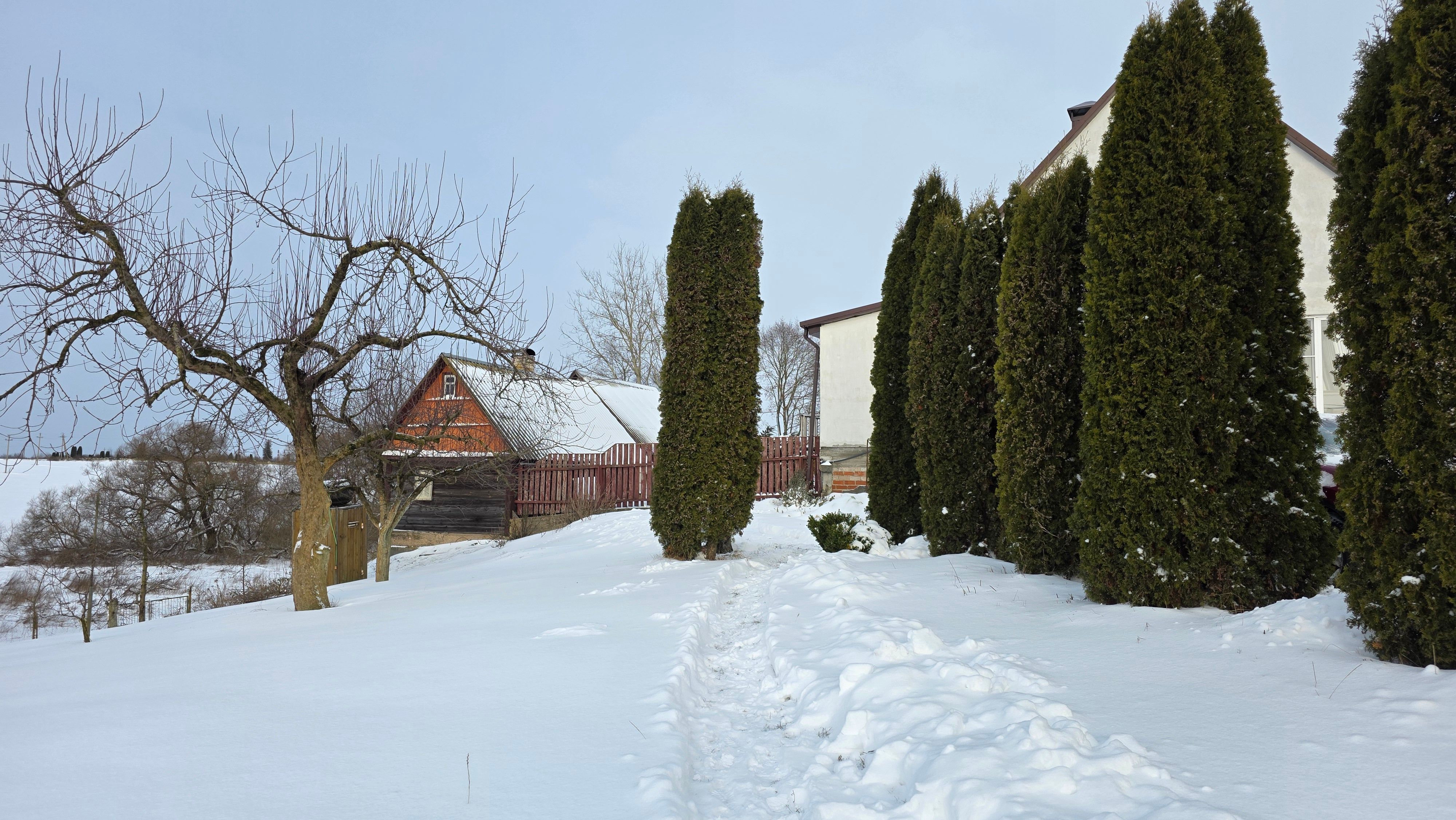Winter Scene of Snow-Covered Countryside House · Free Stock Photo