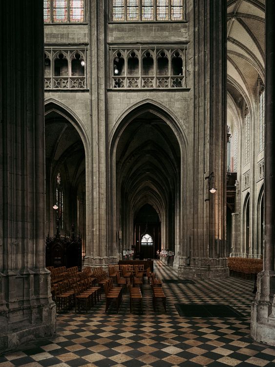 Gothic Cathedral Interior with Arched Ceilings · Free Stock Photo