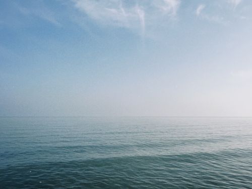 Free Tranquil ocean scene in Konaev, Kazakhstan, capturing endless blue waters and sky. Stock Photo