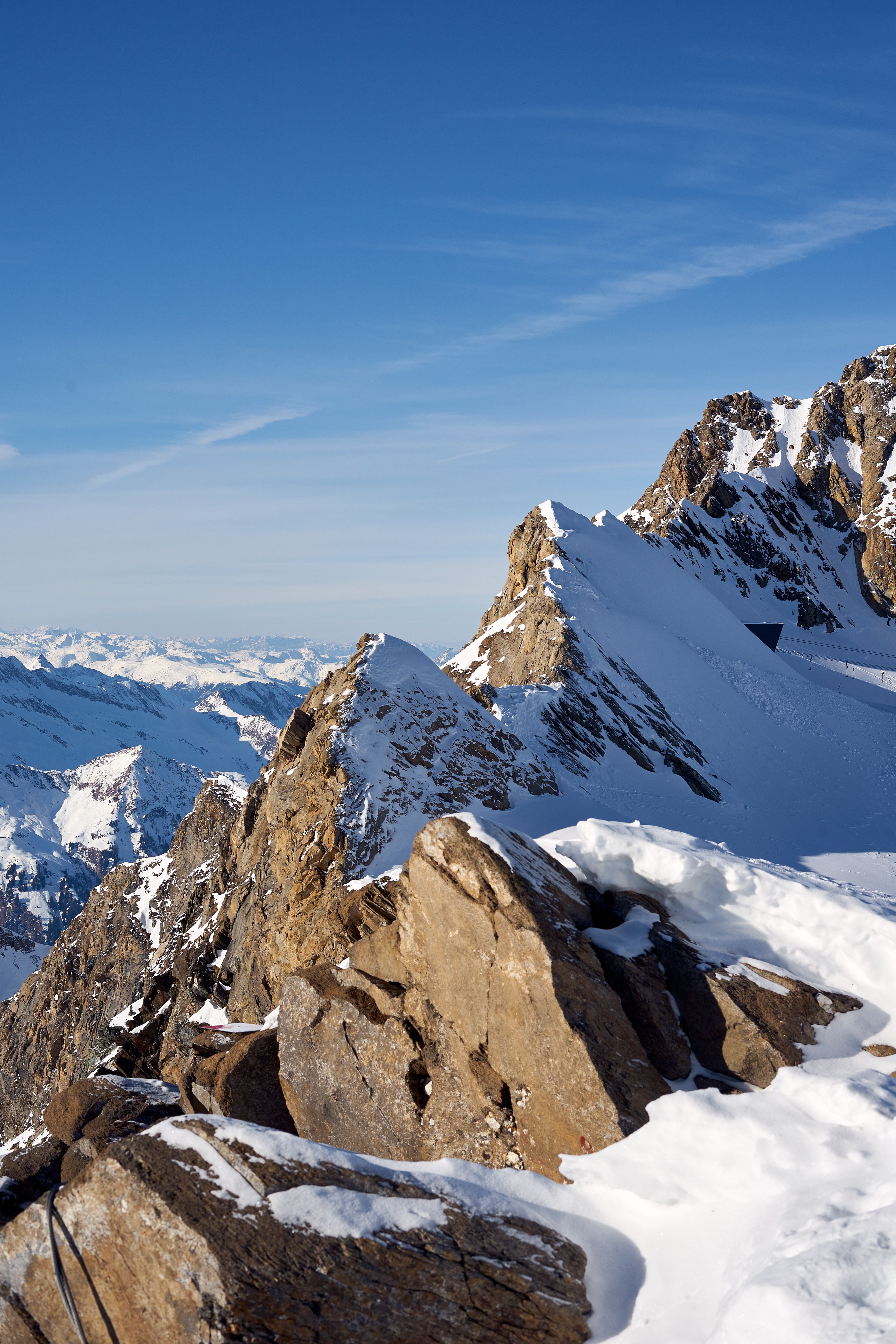 Breathtaking winter view of the snow-covered Alps in Salzburg, Austria.