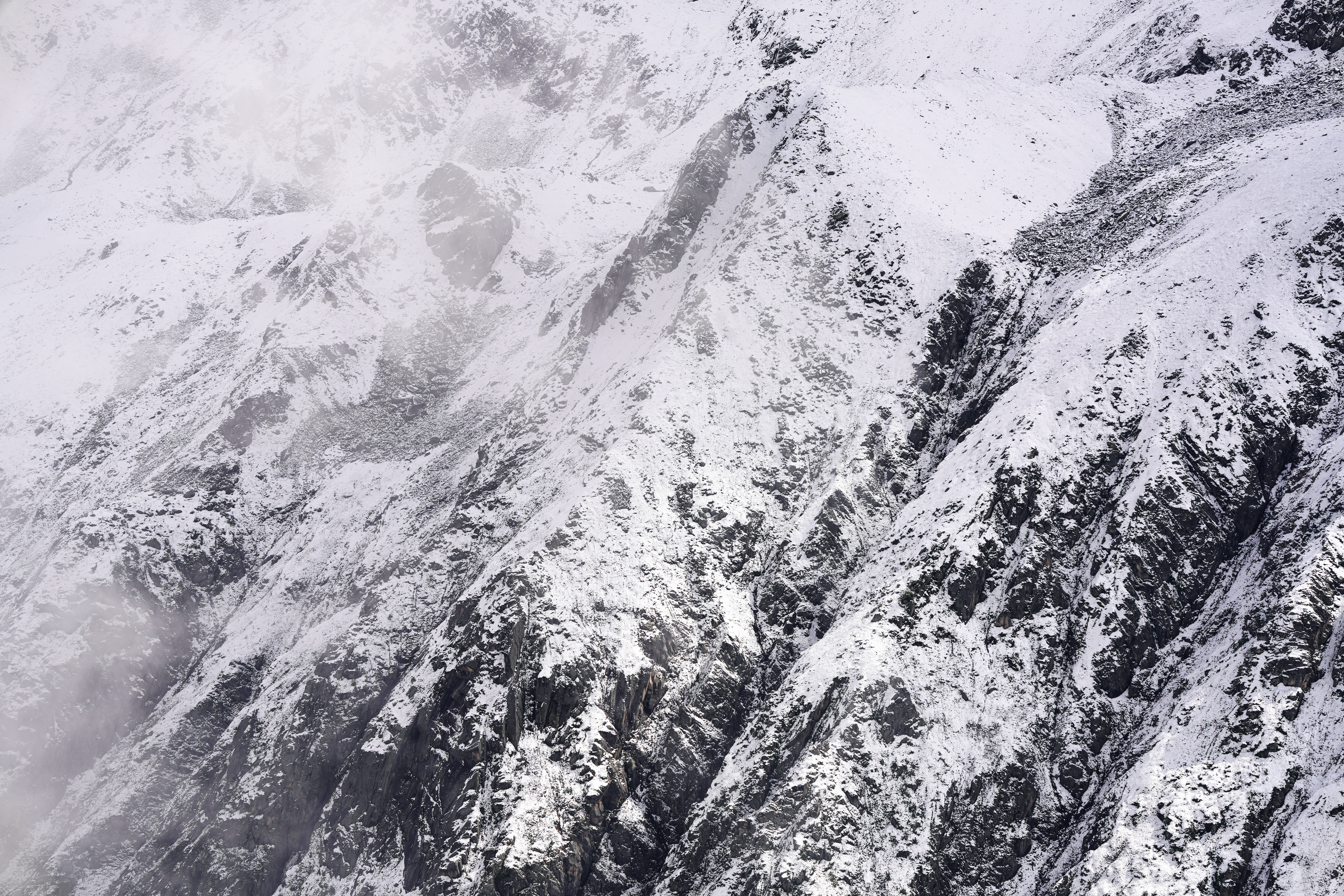 Snow covered mountain peaks in winter landscape, Niger