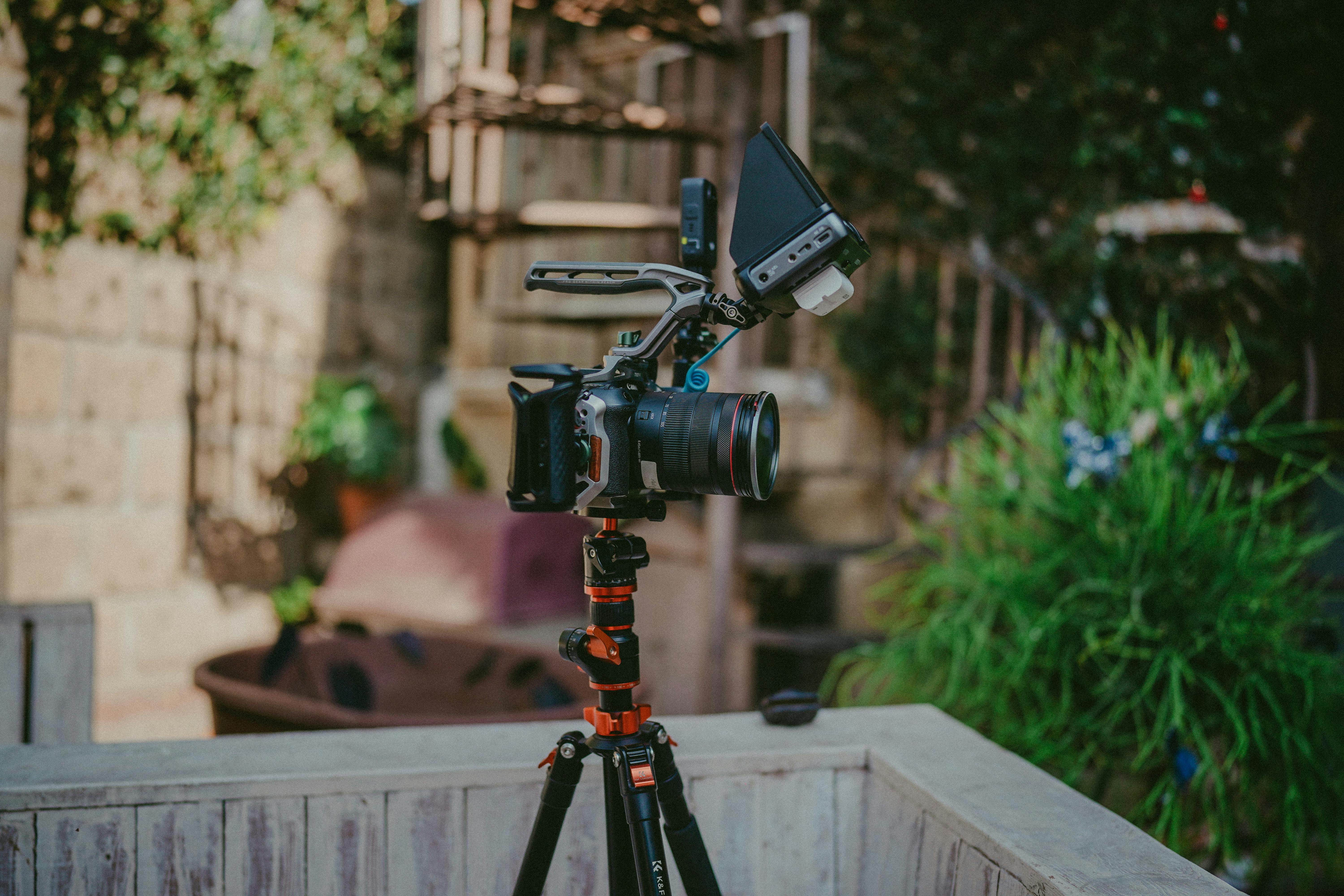 Smartphone mounted on a professional tripod for night sky photography - galaxy star photo editing