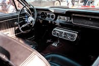 Vintage Car Interior with Classic Dashboard