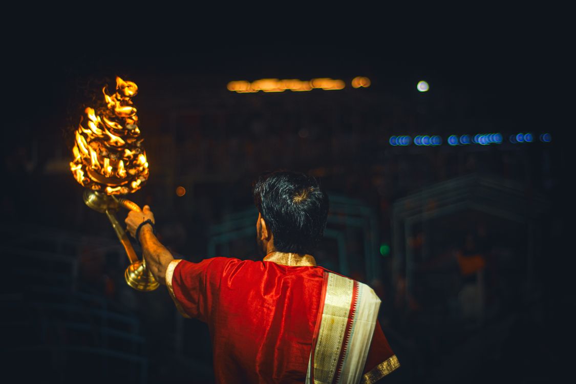 Indian Fire Ritual Indian Ritual with Fire Ceremony at Night · Free Stock Photo