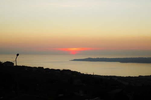 Free Stunning view of a vivid sunset over the Bosphorus in Istanbul, Turkey. Stock Photo