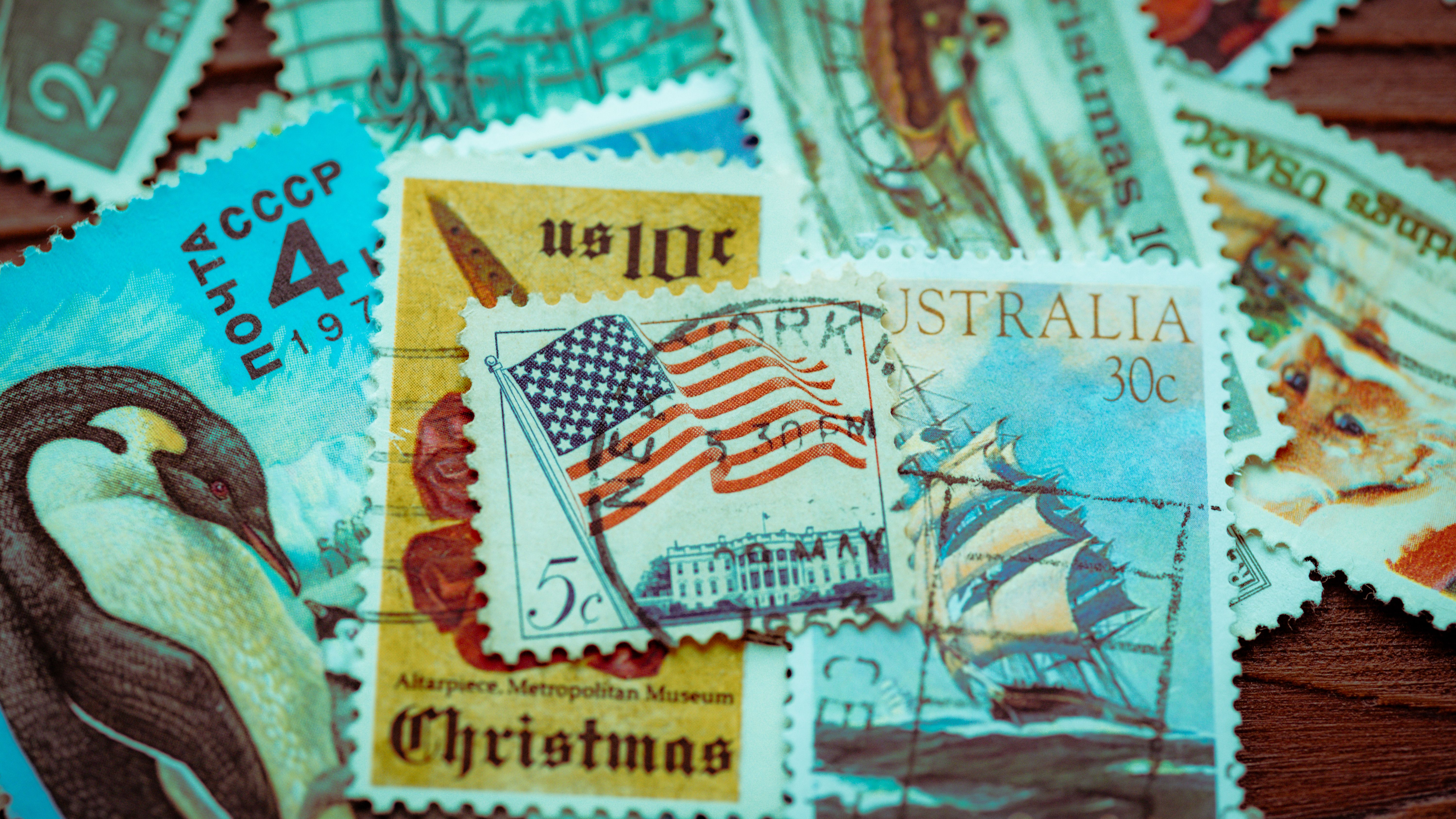 Collection of International Vintage Postage Stamps · Free Stock Photo
