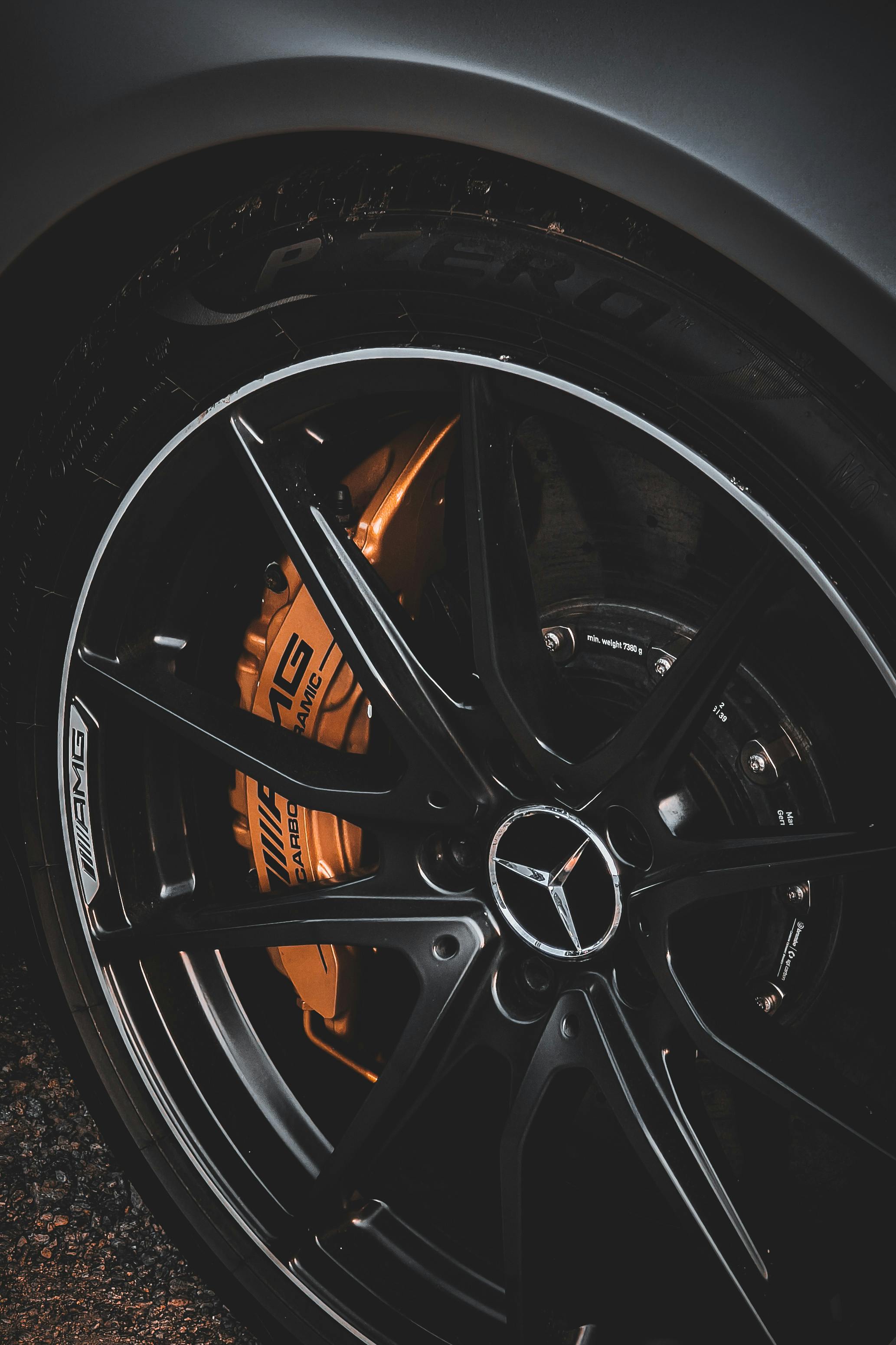 Close-up of Luxury Car Wheel in Vintage Style