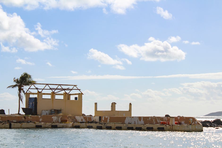 commercial building with coastal wind damage - hurricane classification commercial building with coastal wind damage - hurricane classification