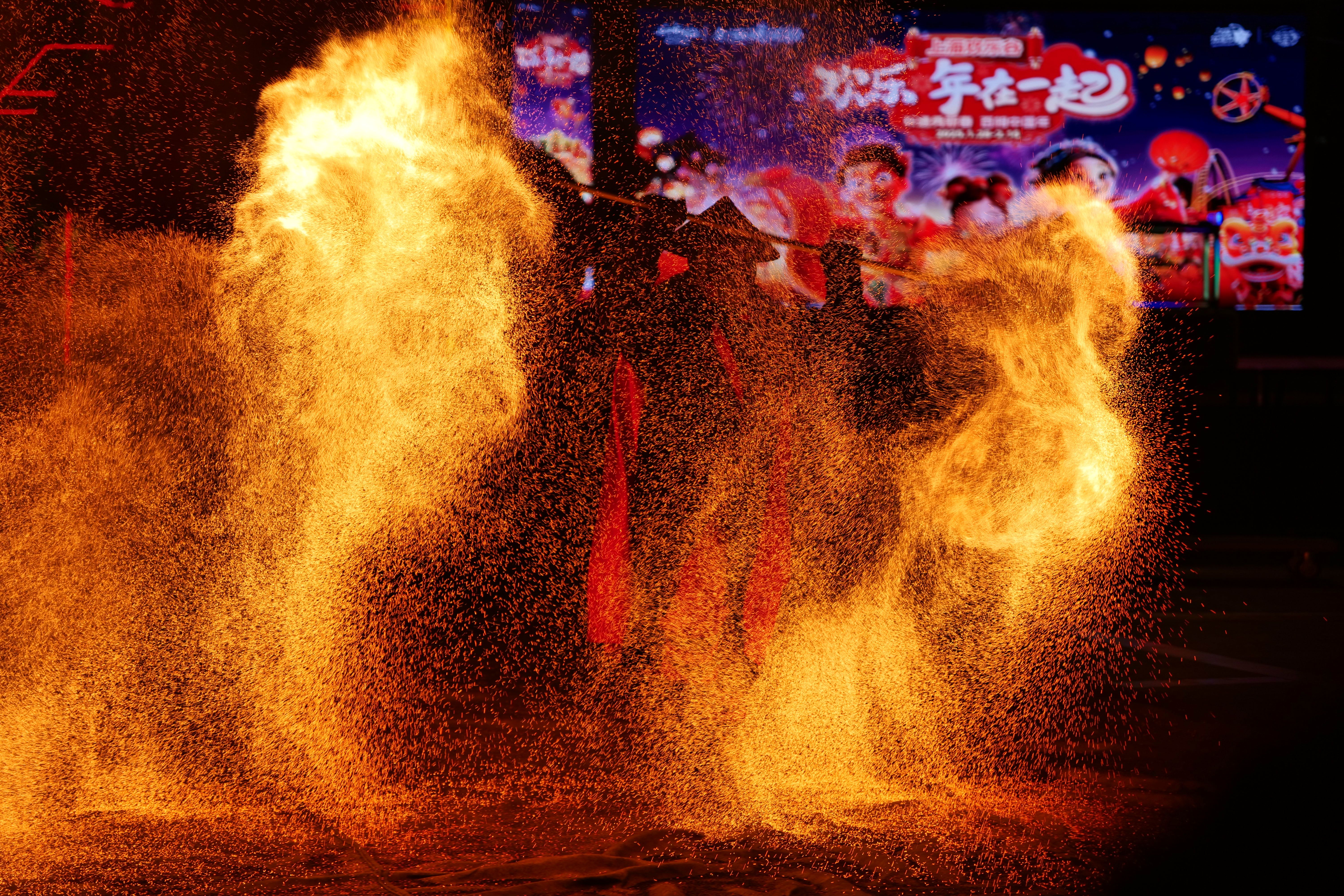 Dynamic Fire Performance at Night Event · Free Stock Photo