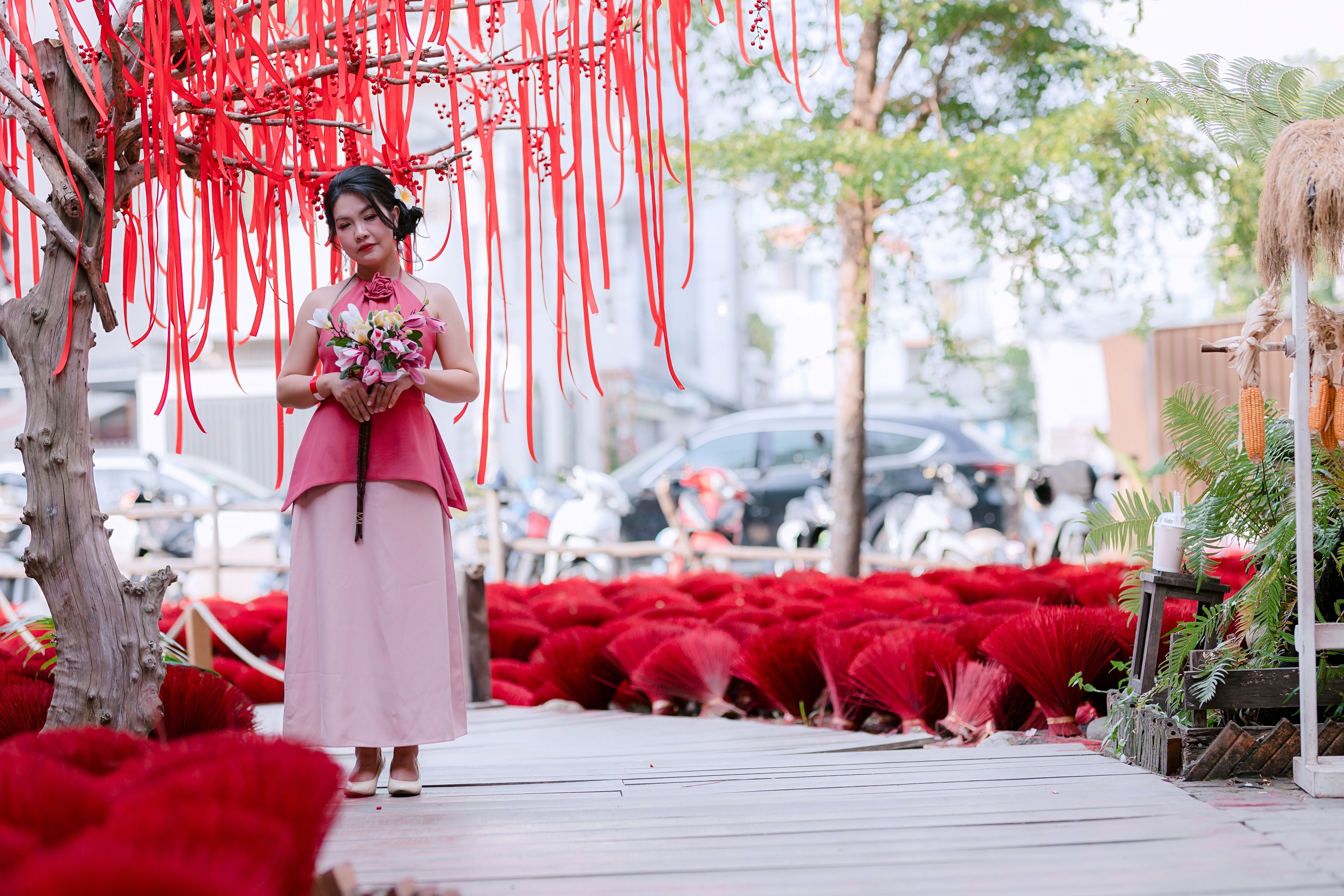 Vestido Floral Vermelho
