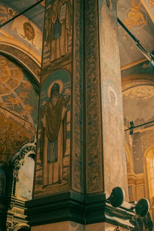 Free Explore the stunning religious murals inside a historic church in Varna, Bulgaria. A blend of art and history. Stock Photo