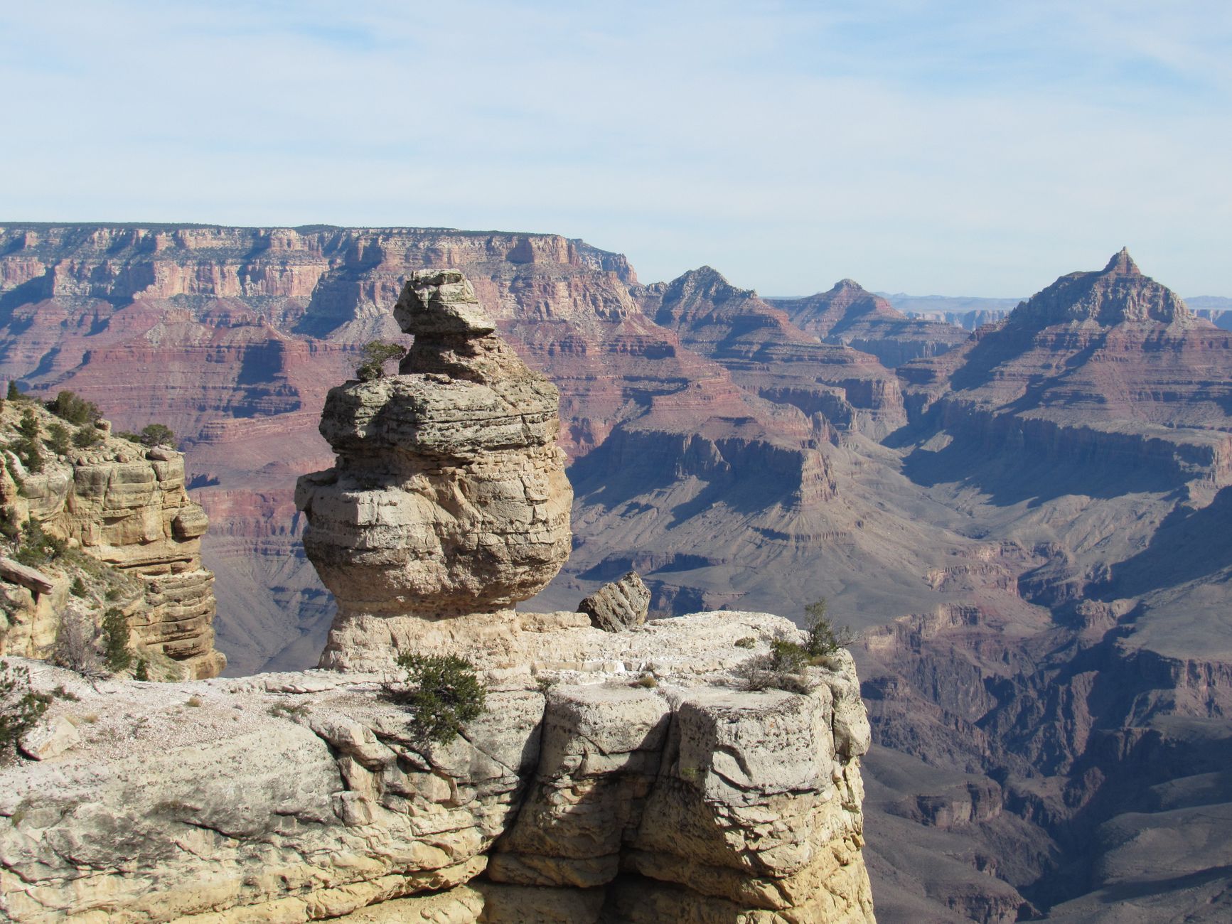 Breathtaking view of a unique rock formation at the Grand Canyon, Arizona.