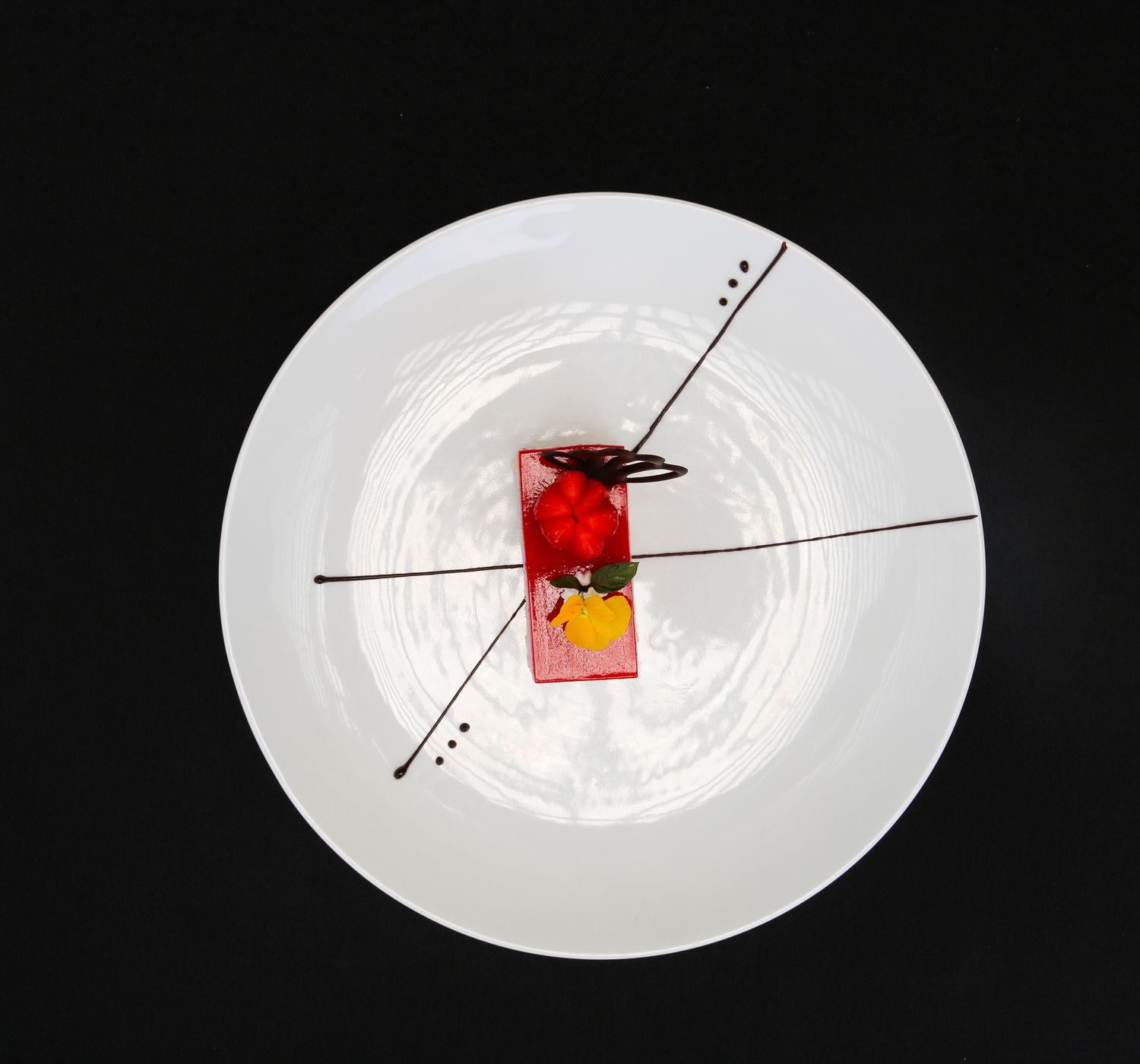 Artistic dessert plated at Emberline
