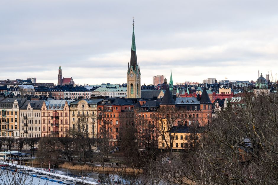Explore the stunning Stockholm skyline featuring historic architecture and iconic churches.