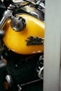 Close-up of Yellow Harley Davidson Motorcycle