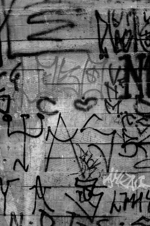 Free stock photo of black-and-white, graffiti, street photography