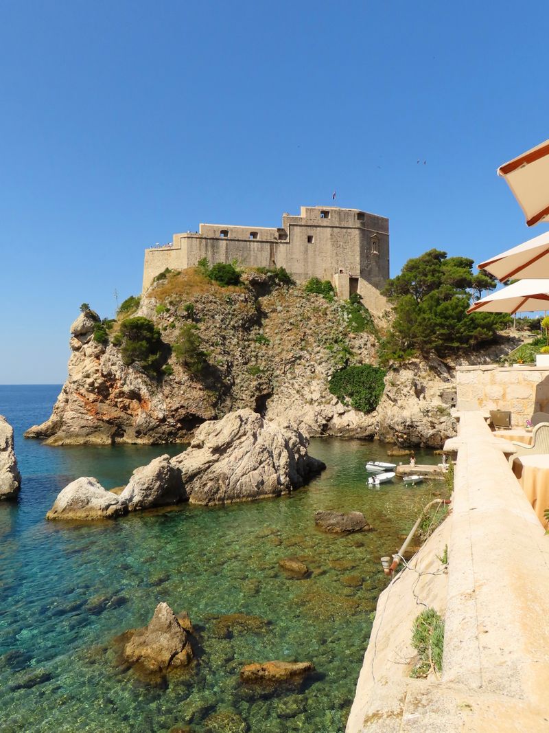 Fort Lovrijenac on the cliff above the sea in Dubrovnik