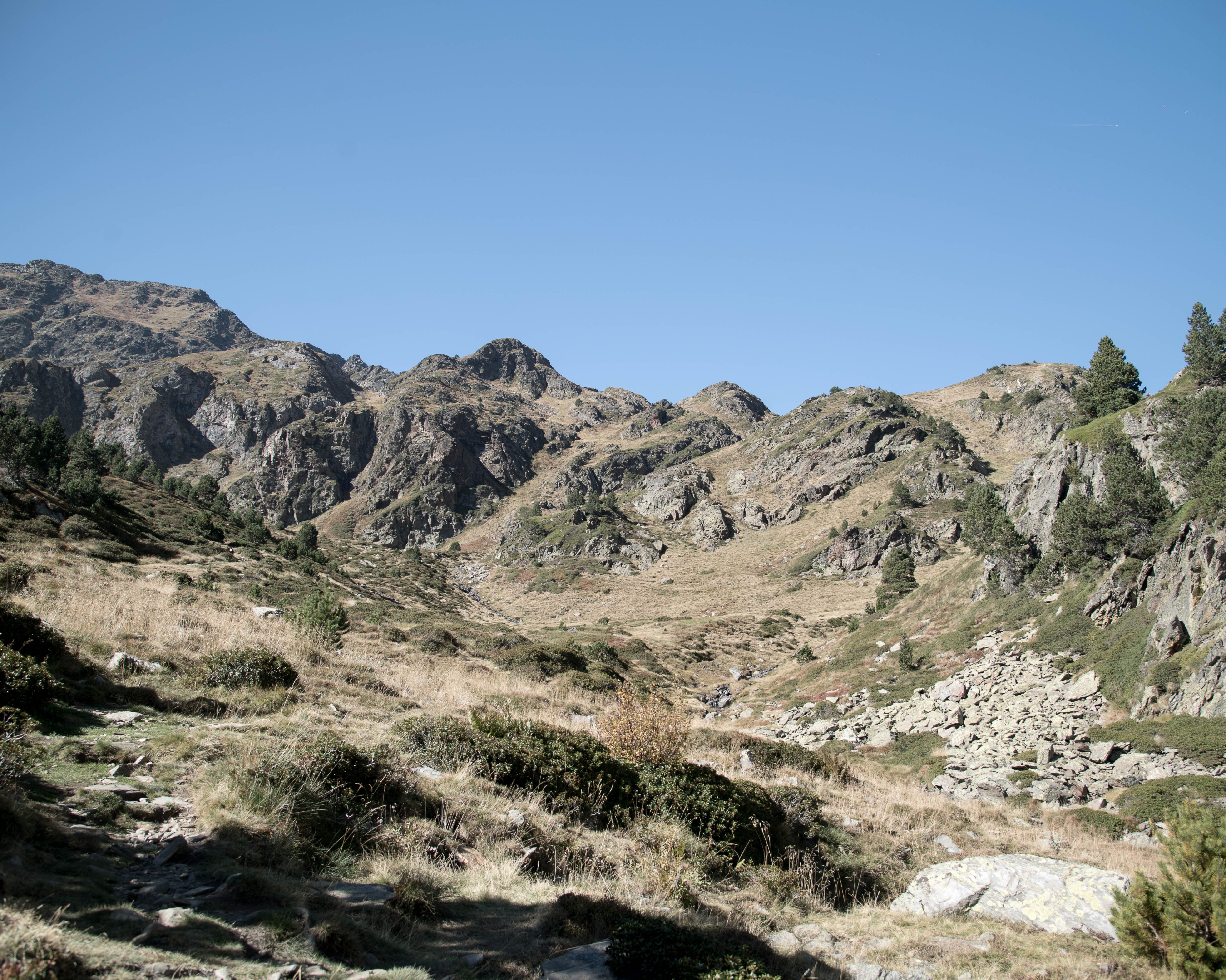 Scenic Mountain Landscape in Clear Blue Sky · Free Stock Photo
