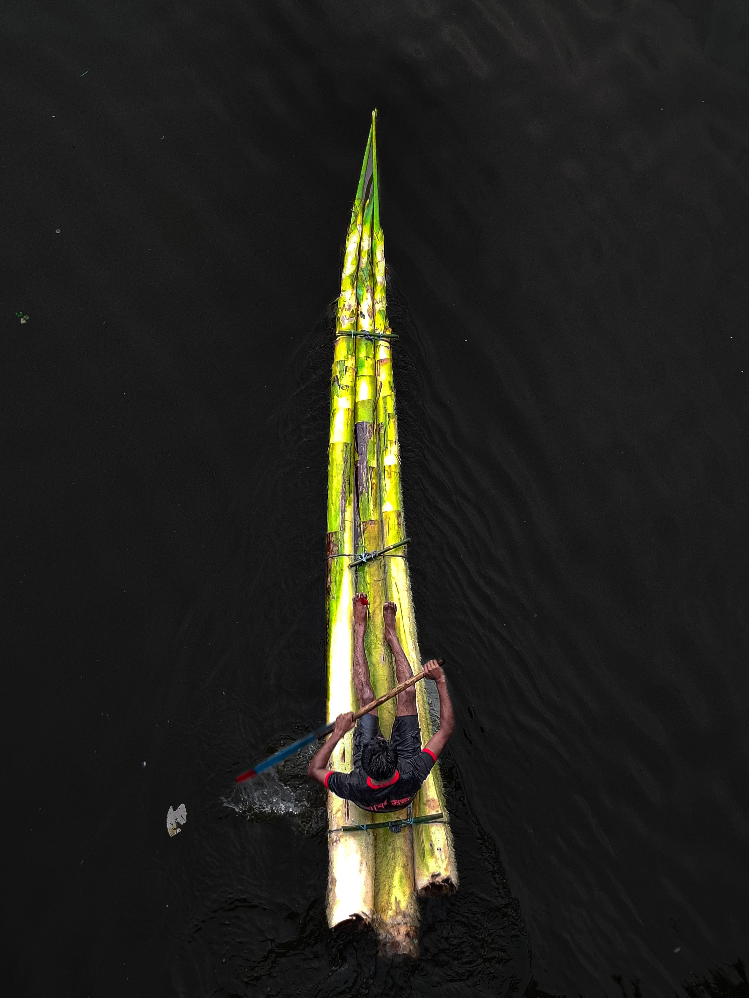 Bamboo Rafting on River in Bangladesh · Free Stock Photo